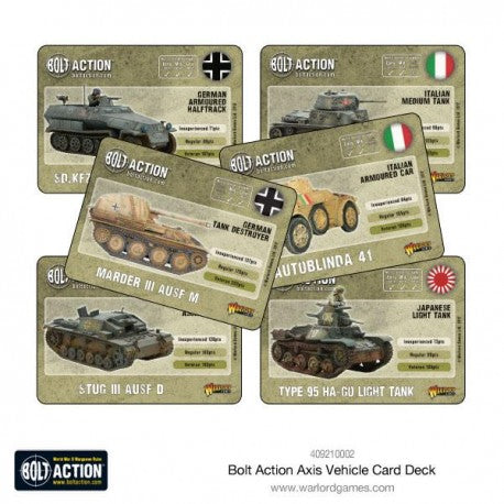 Bolt Action Axis Vehicle Card Deck Accessories Warlord Games    | Red Claw Gaming