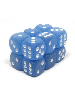 Frosted Blue/White 16mm D6 Dice Chessex    | Red Claw Gaming