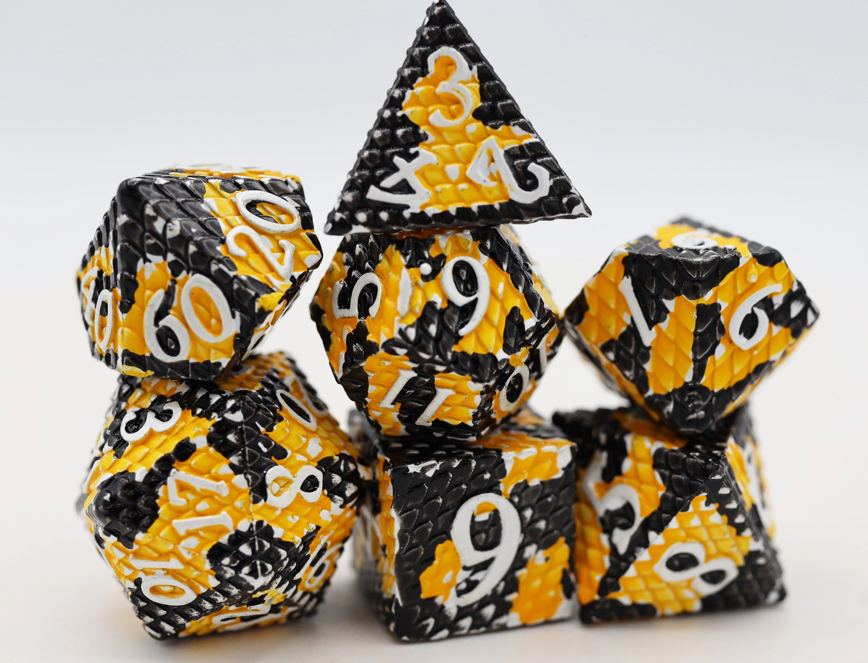 BUMBLEBEE DRAGON SCALE RPG METAL DICE SET Dice & Counters Foam Brain Games    | Red Claw Gaming