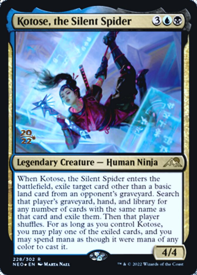 Kotose, the Silent Spider [Kamigawa: Neon Dynasty Prerelease Promos] MTG Single Magic: The Gathering    | Red Claw Gaming