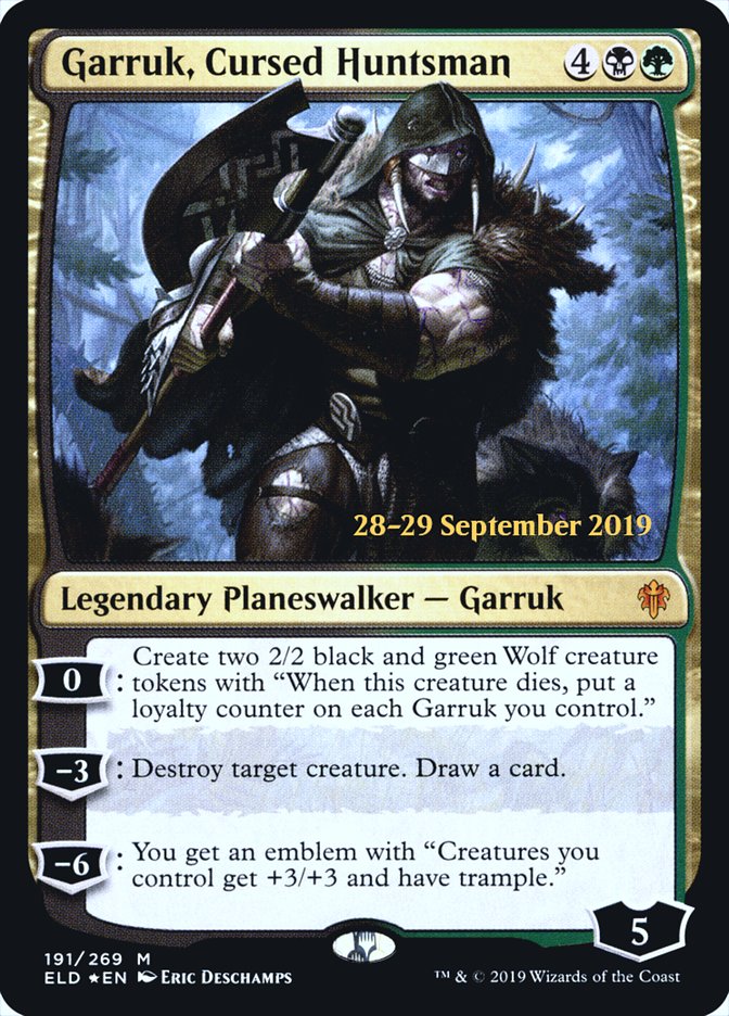Garruk, Cursed Huntsman [Throne of Eldraine Prerelease Promos] MTG Single Magic: The Gathering    | Red Claw Gaming