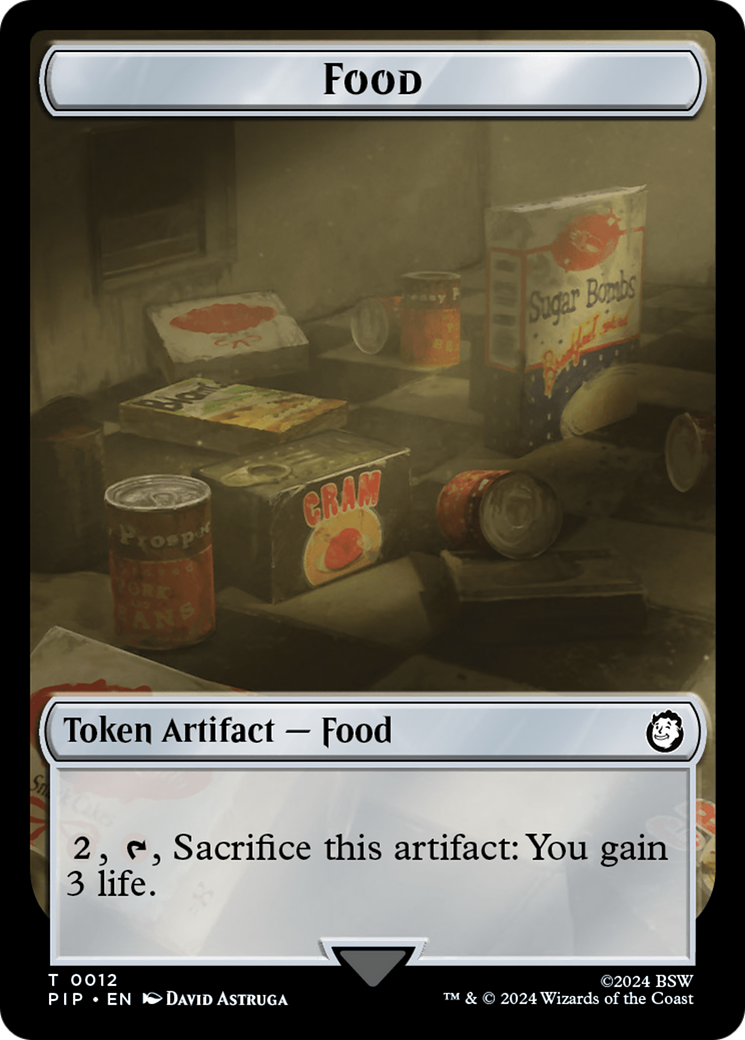 Warrior // Food (0012) Double-Sided Token [Fallout Tokens] MTG Single Magic: The Gathering    | Red Claw Gaming