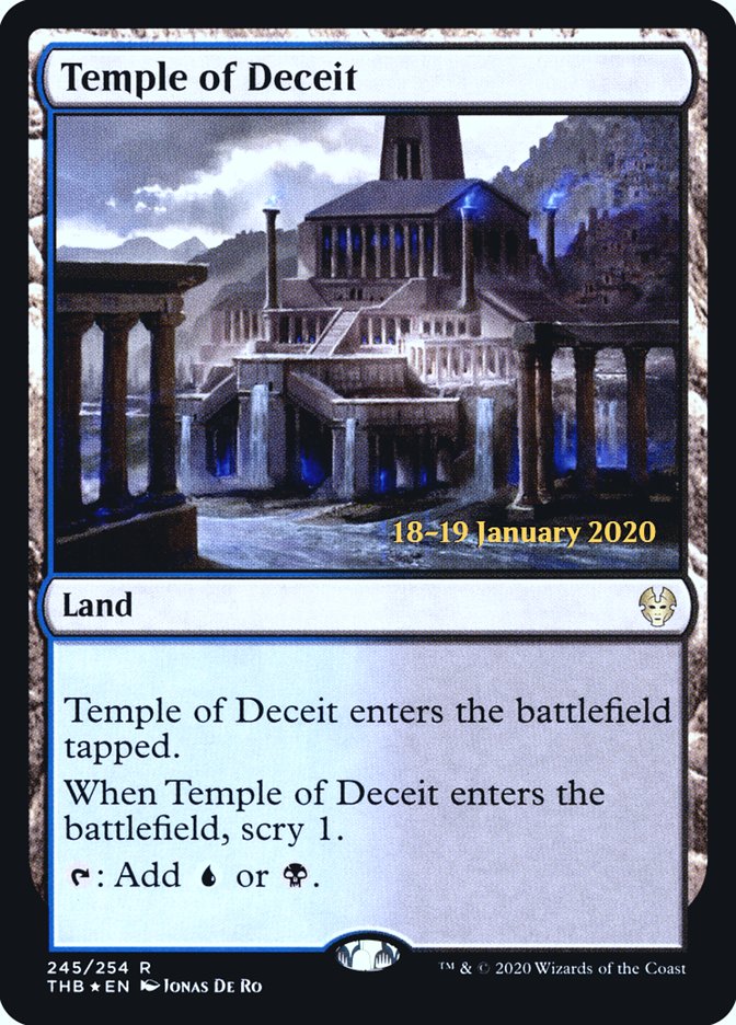 Temple of Deceit [Theros Beyond Death Prerelease Promos] MTG Single Magic: The Gathering    | Red Claw Gaming
