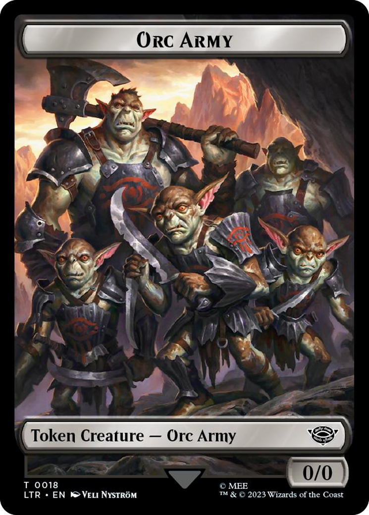 Orc Army (0018) // Food (0024) Double-Sided Token (Surge Foil) [The Lord of the Rings: Tales of Middle-Earth Tokens] MTG Single Magic: The Gathering    | Red Claw Gaming