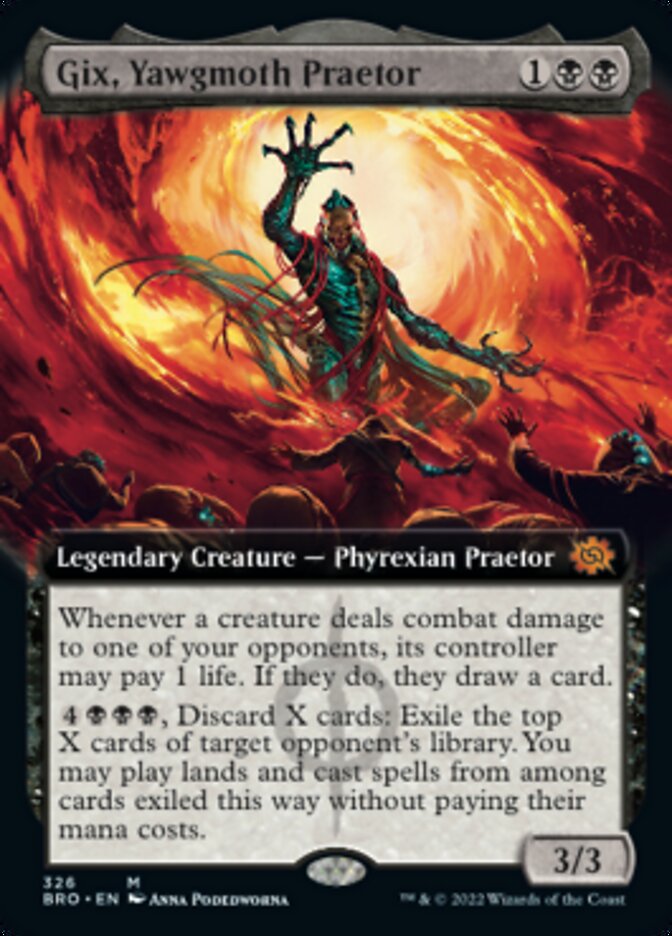 Gix, Yawgmoth Praetor (Extended Art) [The Brothers' War] MTG Single Magic: The Gathering    | Red Claw Gaming