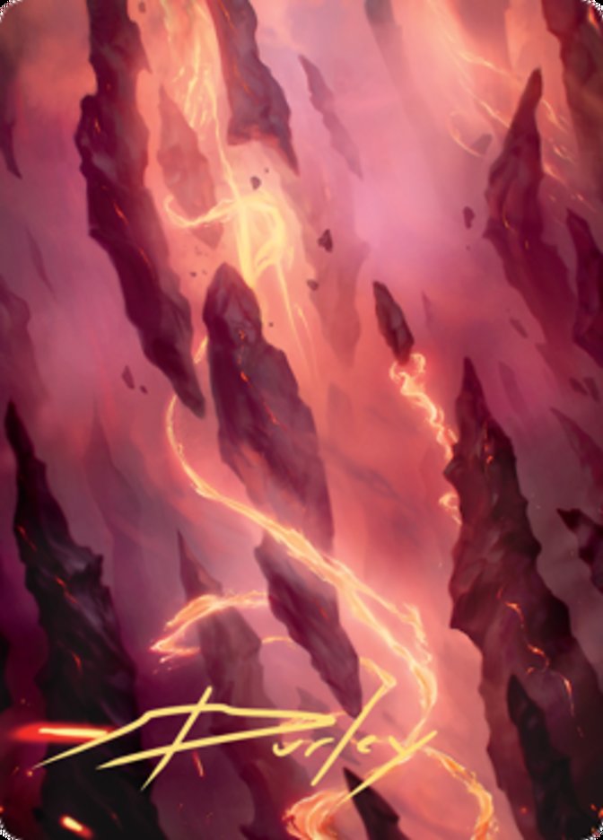 Mountain 1 Art Card (Gold-Stamped Signature) [Zendikar Rising Art Series] MTG Single Magic: The Gathering    | Red Claw Gaming
