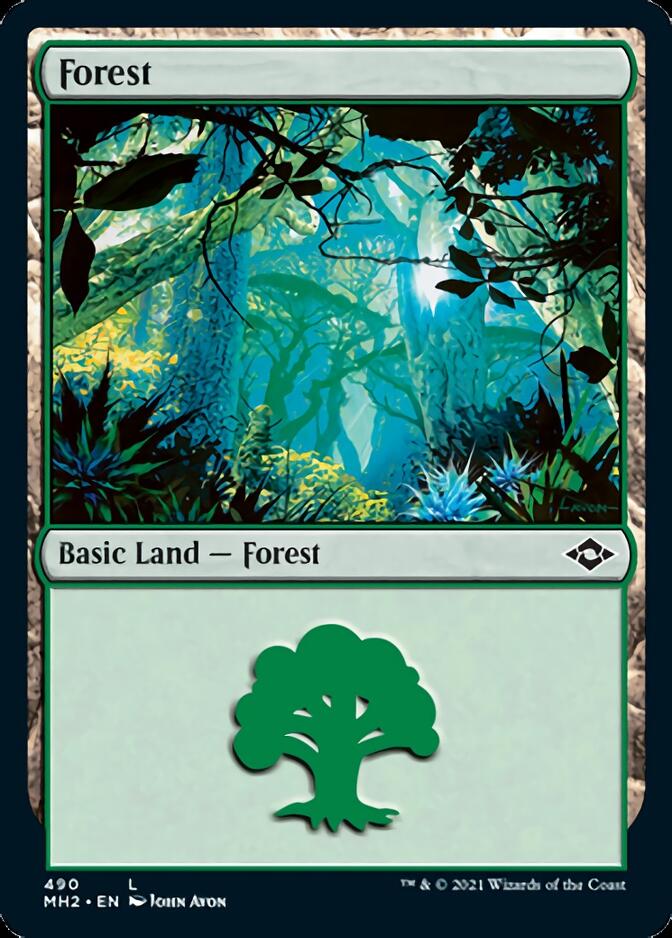 Forest (490) (Foil Etched) [Modern Horizons 2] MTG Single Magic: The Gathering    | Red Claw Gaming