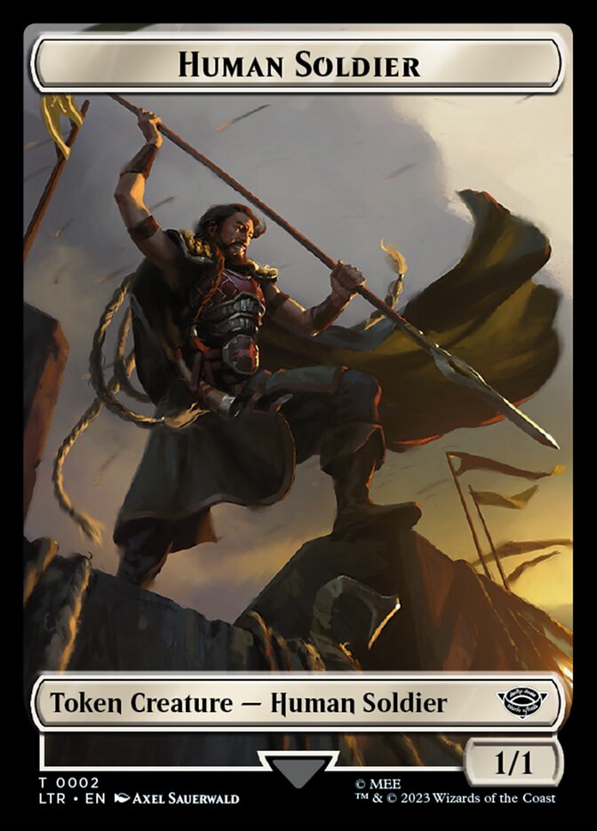 Human Soldier Token (0002) [The Lord of the Rings: Tales of Middle-Earth Tokens] MTG Single Magic: The Gathering | Red Claw Gaming