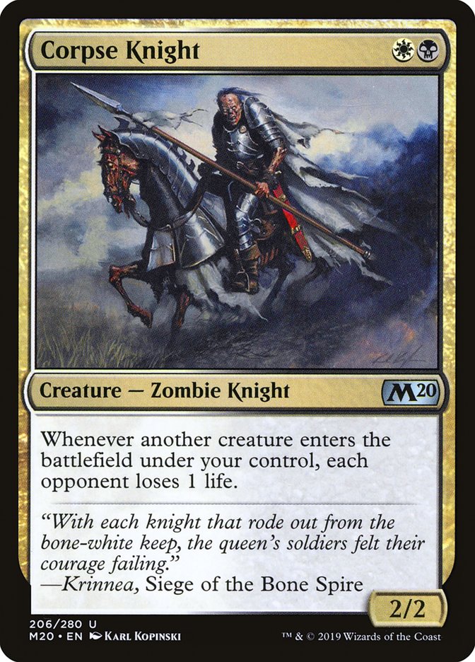 Corpse Knight (2/2) [Core Set 2020] MTG Single Magic: The Gathering    | Red Claw Gaming