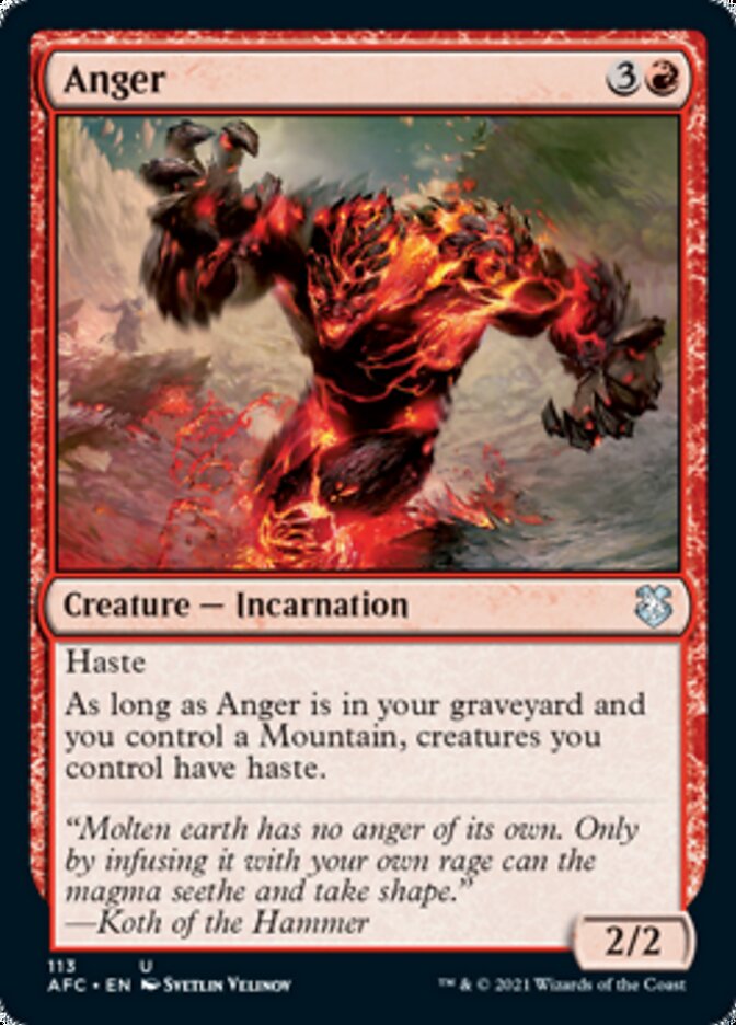 Anger [Dungeons & Dragons: Adventures in the Forgotten Realms Commander] MTG Single Magic: The Gathering    | Red Claw Gaming