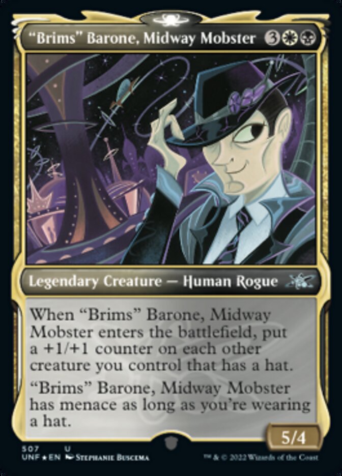 "Brims" Barone, Midway Mobster (Showcase) (Galaxy Foil) [Unfinity] MTG Single Magic: The Gathering    | Red Claw Gaming
