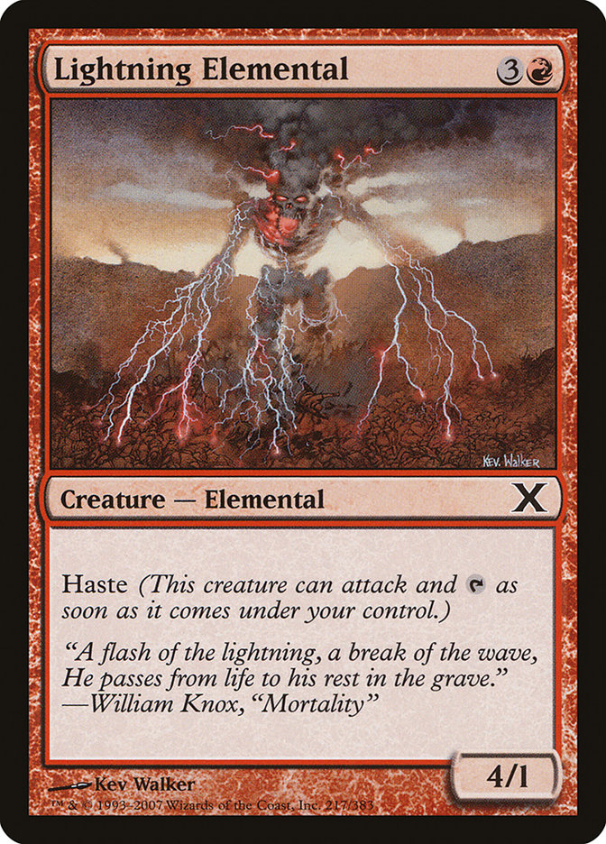 Lightning Elemental [Tenth Edition] MTG Single Magic: The Gathering    | Red Claw Gaming