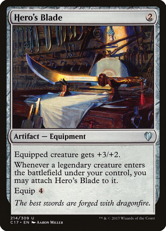 Hero's Blade [Commander 2017] MTG Single Magic: The Gathering    | Red Claw Gaming