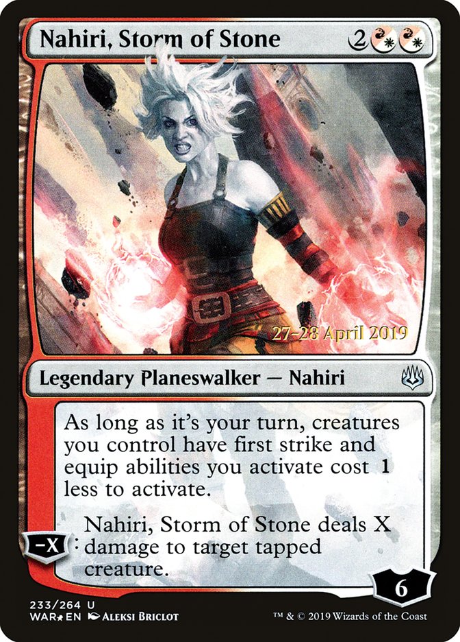 Nahiri, Storm of Stone [War of the Spark Prerelease Promos] MTG Single Magic: The Gathering    | Red Claw Gaming