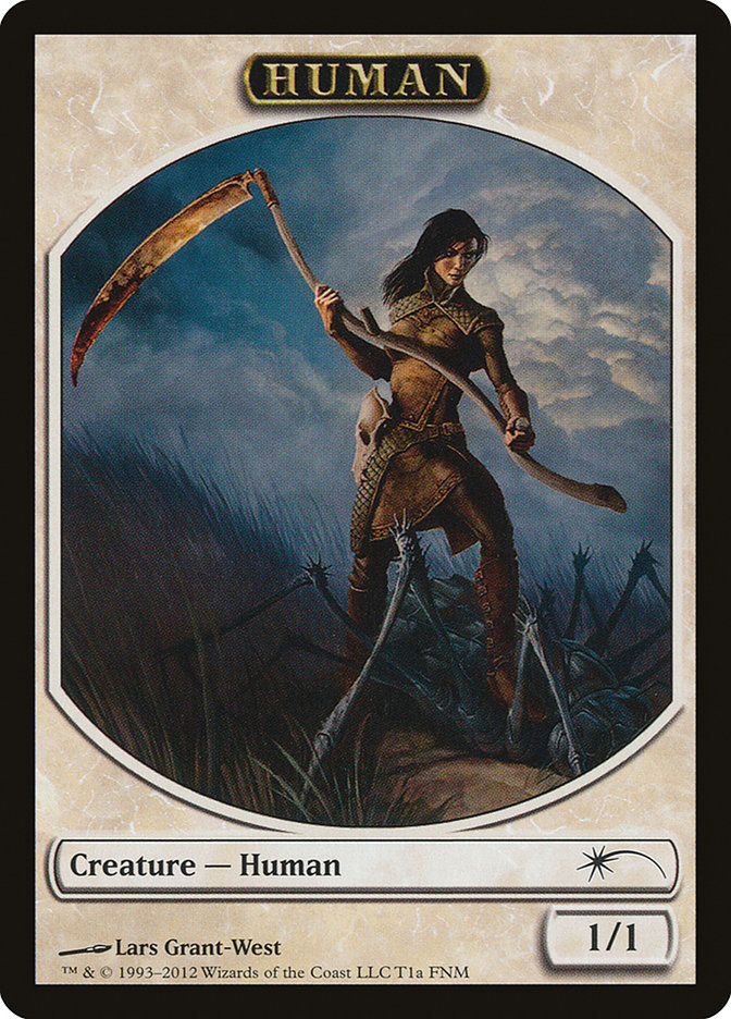 Human // Wolf Double-Sided Token [Friday Night Magic 2012] MTG Single Magic: The Gathering    | Red Claw Gaming