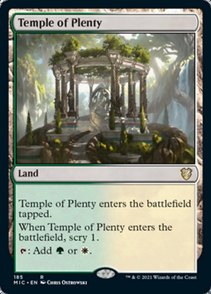 Temple of Plenty [Innistrad: Midnight Hunt Commander] MTG Single Magic: The Gathering    | Red Claw Gaming
