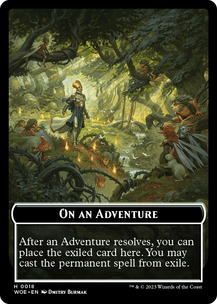 On an Adventure Emblem [Wilds of Eldraine Tokens] MTG Single Magic: The Gathering    | Red Claw Gaming