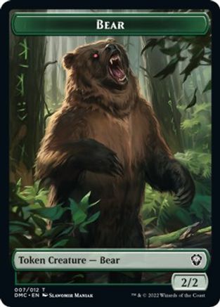Kavu // Bear Double-Sided Token [Dominaria United Commander Tokens] MTG Single Magic: The Gathering    | Red Claw Gaming