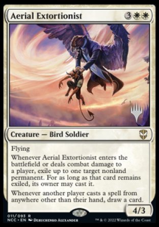 Aerial Extortionist (Promo Pack) [Streets of New Capenna Commander Promos] MTG Single Magic: The Gathering    | Red Claw Gaming