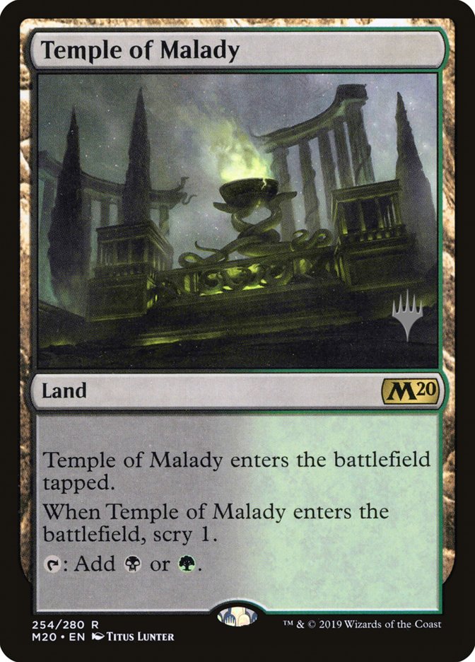 Temple of Malady (Promo Pack) [Core Set 2020 Promos] MTG Single Magic: The Gathering    | Red Claw Gaming