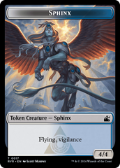 Bird // Sphinx Double-Sided Token [Ravnica Remastered Tokens] MTG Single Magic: The Gathering    | Red Claw Gaming