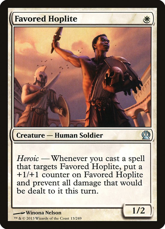 Favored Hoplite [Theros] MTG Single Magic: The Gathering    | Red Claw Gaming