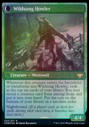 Howlpack Piper // Wildsong Howler [Innistrad: Crimson Vow Prerelease Promos] MTG Single Magic: The Gathering    | Red Claw Gaming