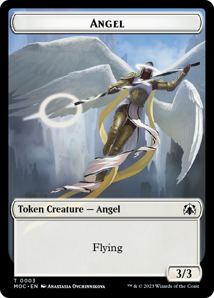 Angel (3) // Demon Double-Sided Token [March of the Machine Commander Tokens] MTG Single Magic: The Gathering    | Red Claw Gaming