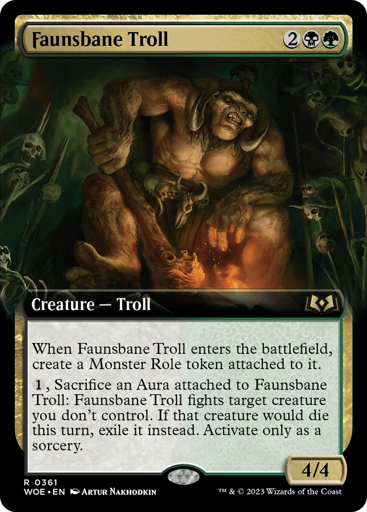 Faunsbane Troll (Extended Art) [Wilds of Eldraine] MTG Single Magic: The Gathering    | Red Claw Gaming