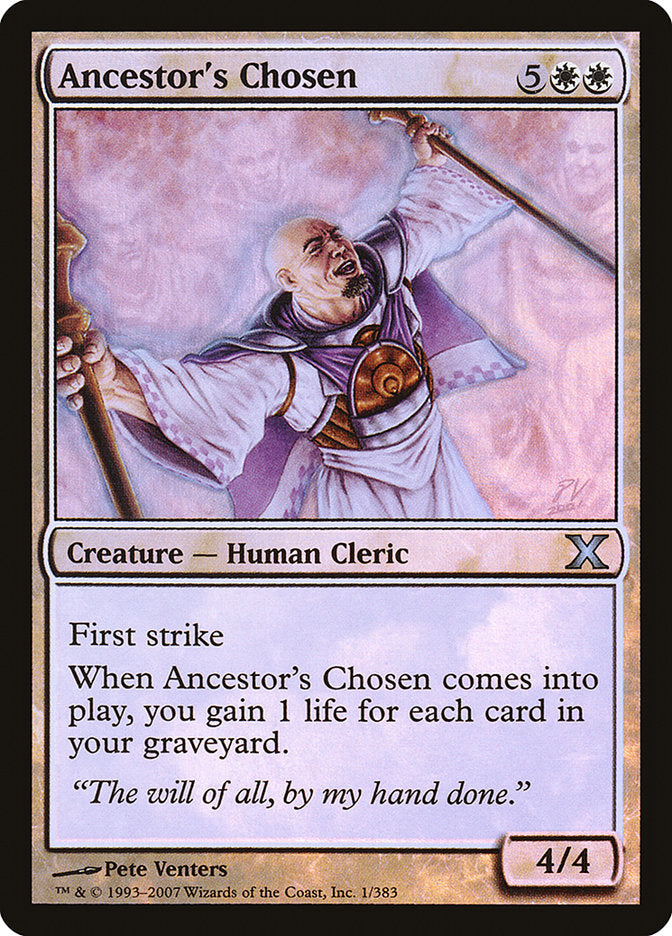 Ancestor's Chosen (Premium Foil) [Tenth Edition] MTG Single Magic: The Gathering    | Red Claw Gaming