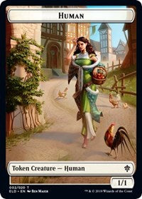 Human // Food (18) Double-Sided Token [Throne of Eldraine Tokens] MTG Single Magic: The Gathering    | Red Claw Gaming