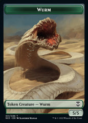 Elf Warrior // Wurm Double-Sided Token [Streets of New Capenna Commander Tokens] MTG Single Magic: The Gathering    | Red Claw Gaming