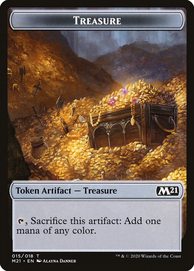Angel // Treasure Double-Sided Token [Core Set 2021 Tokens] MTG Single Magic: The Gathering    | Red Claw Gaming