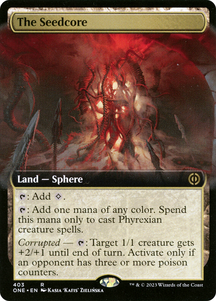 The Seedcore (Extended Art) [Phyrexia: All Will Be One] MTG Single Magic: The Gathering    | Red Claw Gaming