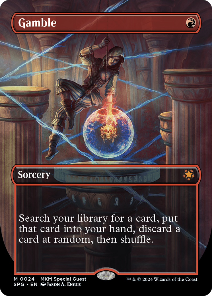 Gamble (Borderless) [Murders at Karlov Manor Special Guests] MTG Single Magic: The Gathering    | Red Claw Gaming