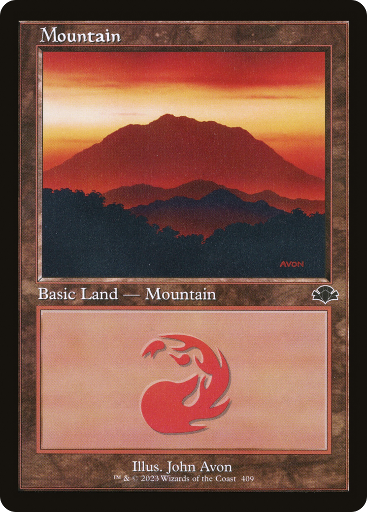 Mountain (409) (Retro) [Dominaria Remastered] MTG Single Magic: The Gathering    | Red Claw Gaming