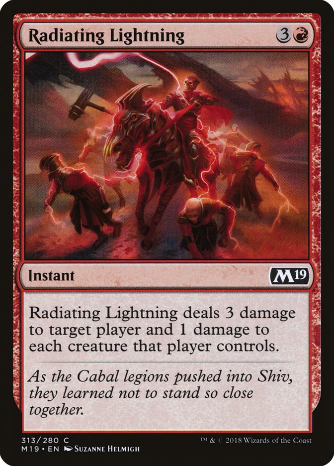Radiating Lightning [Core Set 2019] MTG Single Magic: The Gathering    | Red Claw Gaming