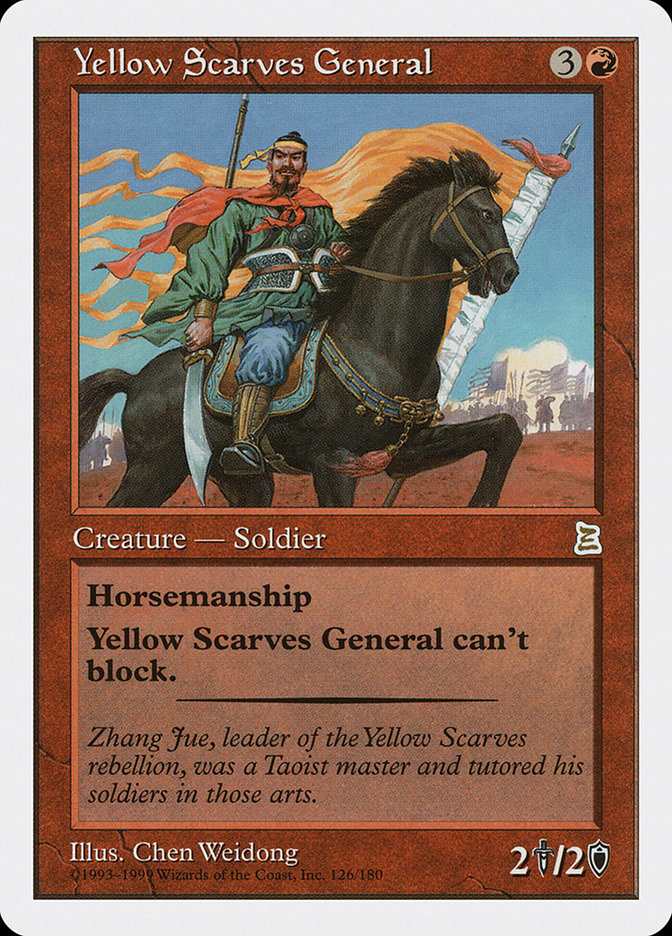 Yellow Scarves General [Portal Three Kingdoms] MTG Single Magic: The Gathering    | Red Claw Gaming