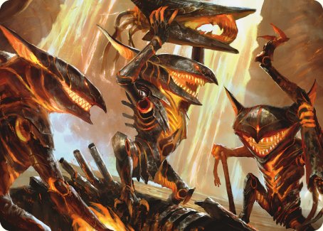 Gleeful Demolition Art Card [Phyrexia: All Will Be One Art Series] MTG Single Magic: The Gathering    | Red Claw Gaming