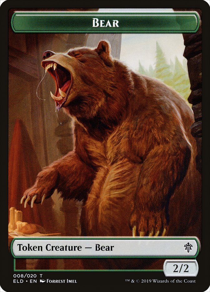 Bear Token [Throne of Eldraine Tokens] MTG Single Magic: The Gathering    | Red Claw Gaming