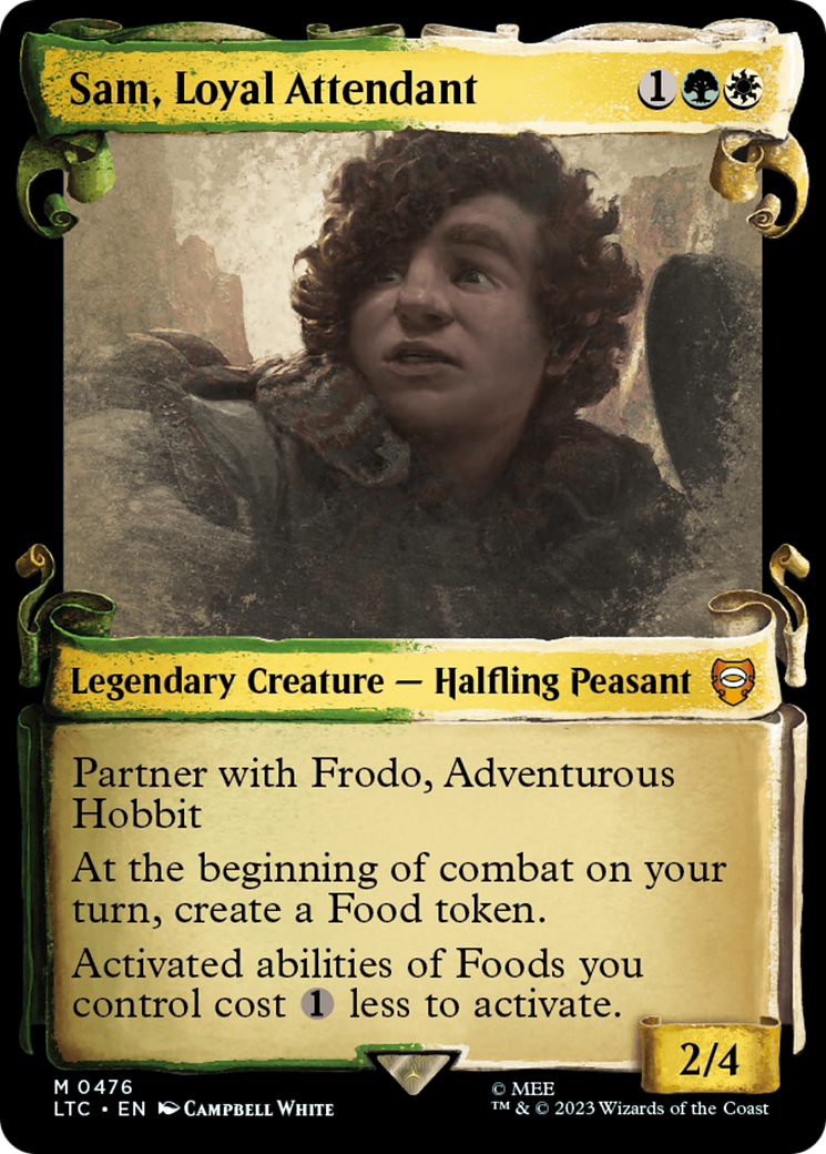 Sam, Loyal Attendant [The Lord of the Rings: Tales of Middle-Earth Commander Showcase Scrolls] MTG Single Magic: The Gathering    | Red Claw Gaming