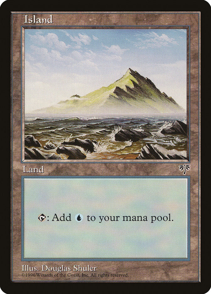 Island (No Tree / Blue Sky / Peak on Right) [Mirage] MTG Single Magic: The Gathering    | Red Claw Gaming