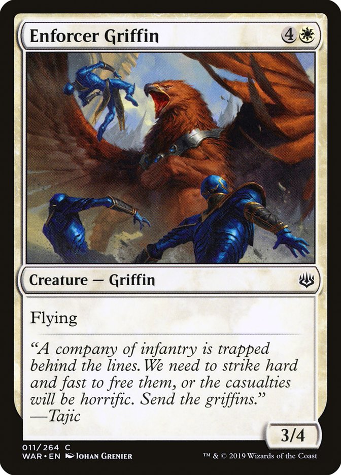 Enforcer Griffin [War of the Spark] MTG Single Magic: The Gathering    | Red Claw Gaming