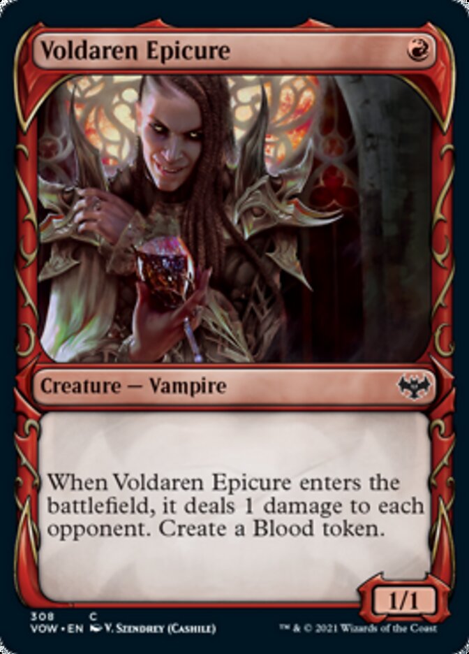 Voldaren Epicure (Showcase Fang Frame) [Innistrad: Crimson Vow] MTG Single Magic: The Gathering    | Red Claw Gaming