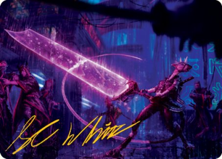Enormous Energy Blade Art Card (Gold-Stamped Signature) [Kamigawa: Neon Dynasty Art Series] MTG Single Magic: The Gathering    | Red Claw Gaming