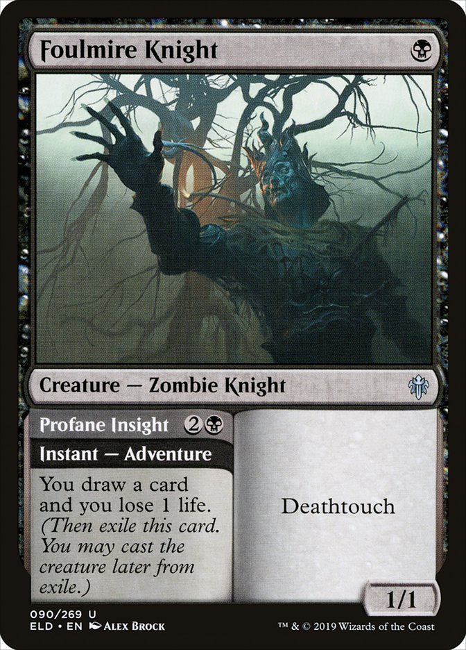 Foulmire Knight // Profane Insight [Throne of Eldraine] MTG Single Magic: The Gathering    | Red Claw Gaming