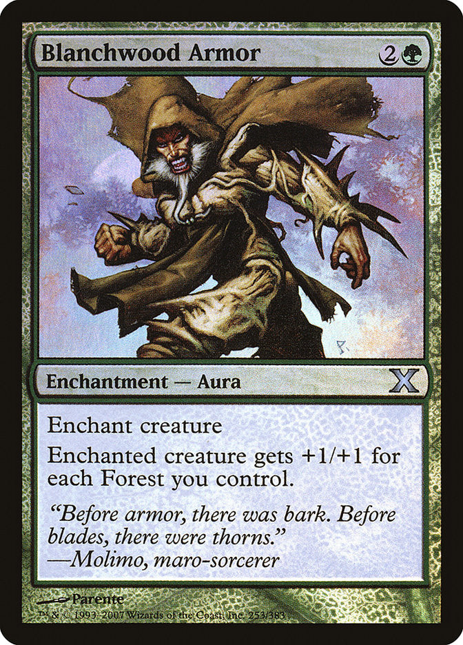 Blanchwood Armor (Premium Foil) [Tenth Edition] MTG Single Magic: The Gathering    | Red Claw Gaming