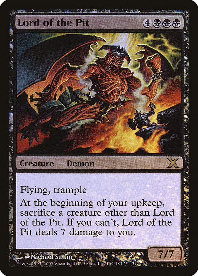 Lord of the Pit (Premium Foil) [Tenth Edition] MTG Single Magic: The Gathering    | Red Claw Gaming