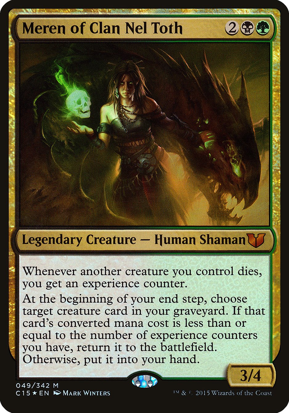 Meren of Clan Nel Toth (Oversized) [Commander 2015 Oversized] MTG Single Magic: The Gathering    | Red Claw Gaming