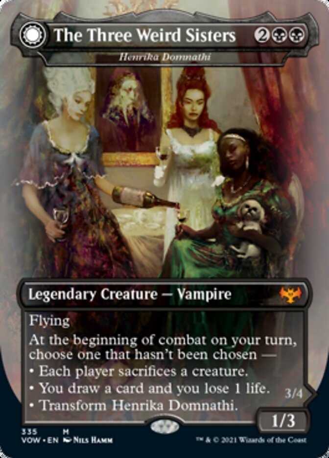Henrika Domnathi // Henrika, Infernal Seer - The Three Weird Sisters // Fiends of Darkest Night [Innistrad: Crimson Vow] MTG Single Magic: The Gathering    | Red Claw Gaming